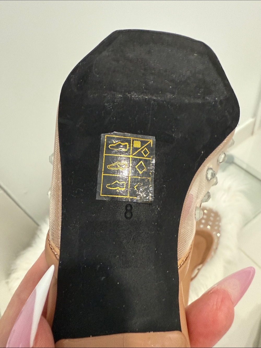 Jeffrey Campbell Tan Studded Square-Toe Mule Slides pre own 8 - Picture 8 of 9